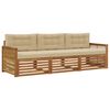 vidaXL Conjunto de sof&aacute;s de exterior 3 uds. Natural y Beige