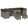 vidaXL Conjunto de sof&aacute; de jard&iacute;n con coj&iacute;n Manual 10 pcs Gris