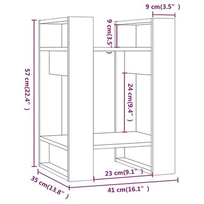 vidaXL Estantería/divisor de espacios madera pino blanco 41x35x57 cm