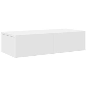 vidaXL Estante de pared con cajones de madera contrachapada blanco