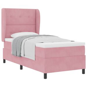 vidaXL Cama tipo Box Spring con colch&oacute;n Rosa 200 x 100 cm Poli&eacute;ster