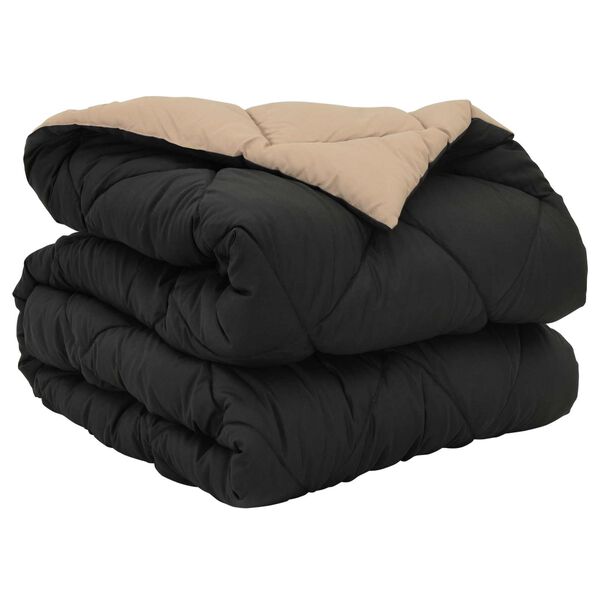 vidaXL Edred&oacute;n de Todo el A&ntilde;o Negro y Tono Arena 220 x 135 cm