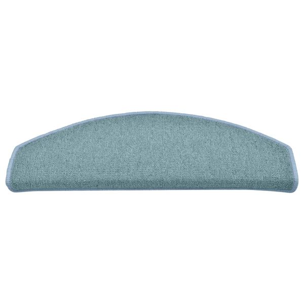 vidaXL Felpudos para escaleras 15 unidades 65x24x4 cm Azul Mar Semicircular Grande
