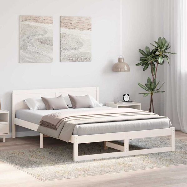 vidaXL Estructura de cama 140 x 200 cm Madera de pino macizo