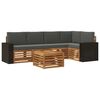 vidaXL Conjunto de sof&aacute;s de exterior 6 uds. Natural y Antracita