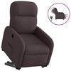 vidaXL Sill&oacute;n el&eacute;ctrico reclinable elevable de tela marr&oacute;n oscuro