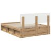 vidaXL Estructura de cama con cabecera Roble Artesanal 150 x 200 cm