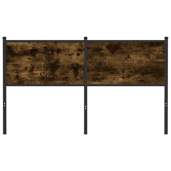 vidaXL Cabecero de madera de ingenier&iacute;a y acero roble ahumado 150 cm