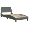 vidaXL Estructura de cama sin colch&oacute;n Hvar tela gris oscuro 90x190 cm