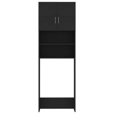vidaXL Armario de lavadora madera contrachapada negro 64x25,5x190 cm