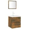 vidaXL Set de muebles de ba&ntilde;o madera contrachapada color roble ahumado