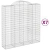vidaXL Cestas de gaviones 7 uds forma de arco hierro 200x50x200/220 cm