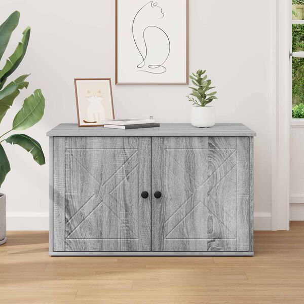 vidaXL Casa para Gatos Gris Sonoma 85 x 55 x 50 cm