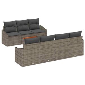 vidaXL Conjunto de sof&aacute;s de jard&iacute;n 8 uds. Gris rat&aacute;n sint&eacute;tico