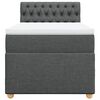 vidaXL Cama box spring con colch&oacute;n tela gris oscuro 80x200 cm