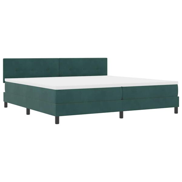 vidaXL Cama tipo Box Spring Verde oscuro 200 x 200 cm Terciopelo