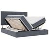 vidaXL Cama de almacenamiento LED con colch&oacute;n Gris oscuro 180 x 200 cm