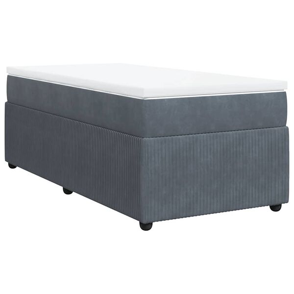 vidaXL Cama box spring con colchón terciopelo gris oscuro 90x190 cm