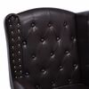 vidaXL Sillón con reposapiés cuero sintético marrón oscuro