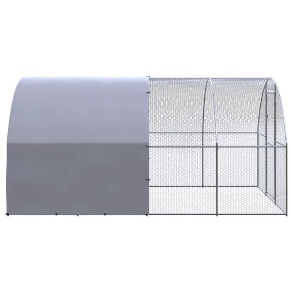 vidaXL Gallinero de exterior de acero galvanizado 3x4x2 m