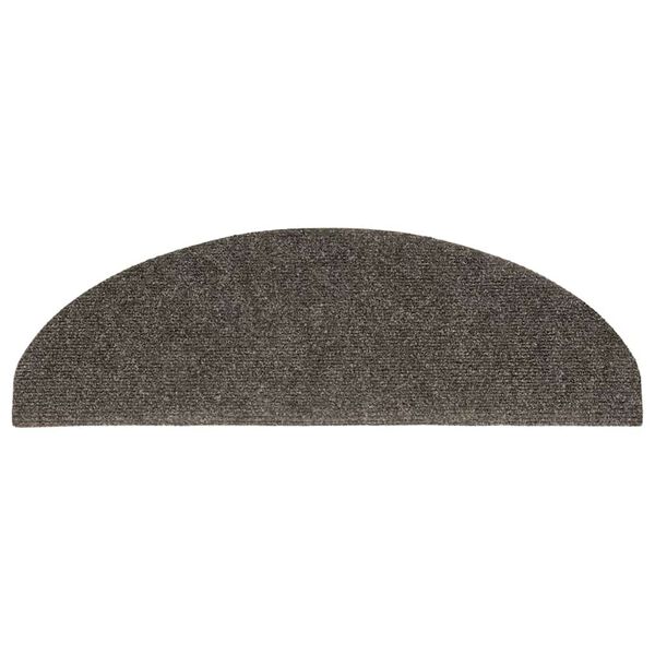 vidaXL Felpudos autoadhesivos para escaleras, 5 unidades, antracita, semicirculares, grandes, 65 x 21 x 4 cm