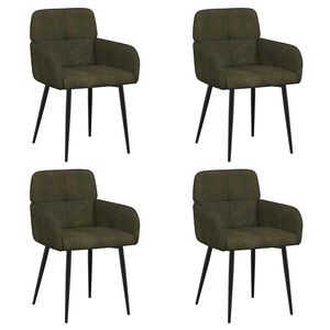 vidaXL Sillas de comedor 4 uds. Cuero de Suede Sint&eacute;tico Verde militar