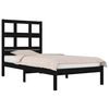 vidaXL Estructura de cama madera maciza individual negra 75x190 cm