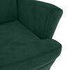 vidaXL Sill&oacute;n orejero y taburete de terciopelo verde oscuro