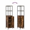 vidaXL Juego de muebles de ba&ntilde;o con caj&oacute;n 3 pcs Roble Ahumado y Negro