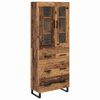 vidaXL Aparador alto 2 uds. Madera envejecida 69,5 x 34 x 180 cm