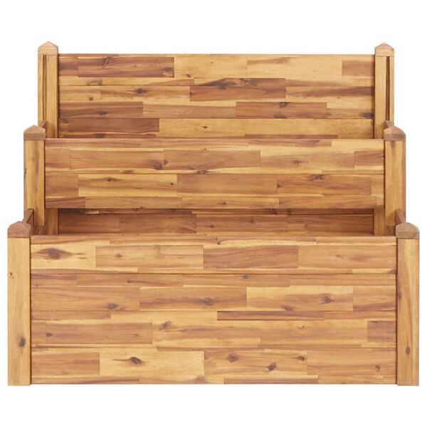 vidaXL Jardinera de 2 niveles madera maciza de acacia 110x75x84 cm