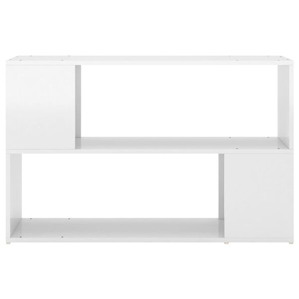 vidaXL Librer&iacute;a de madera contrachapada blanco brillante 100x24x63 cm