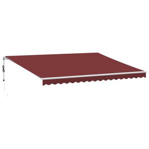 vidaXL Toldo retr&aacute;ctil autom&aacute;tico con luces LED burdeos 450x350 cm