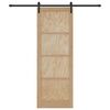 vidaXL Puerta Corredera Marr&oacute;n 83 x 232 cm Madera de pino macizo