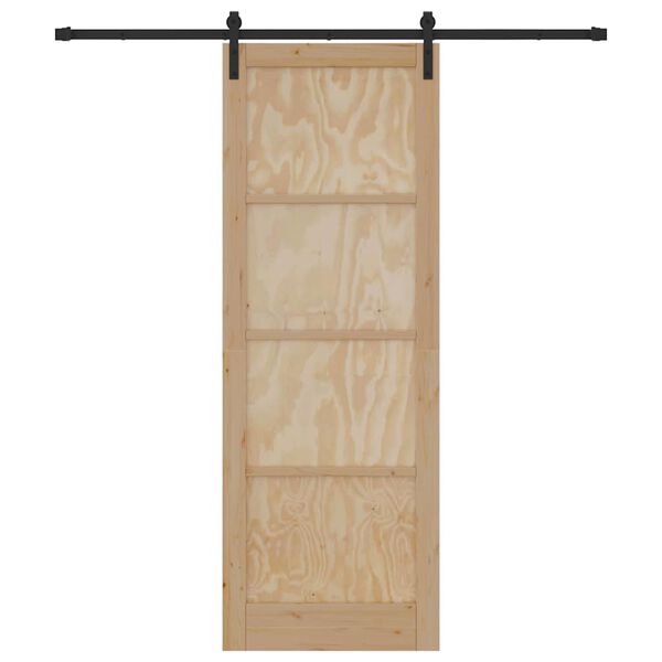 vidaXL Puerta Corredera Marr&oacute;n 83 x 232 cm Madera de pino macizo