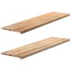 vidaXL Alf&eacute;izares de ventana 2 uds madera maciza roble sin tratar