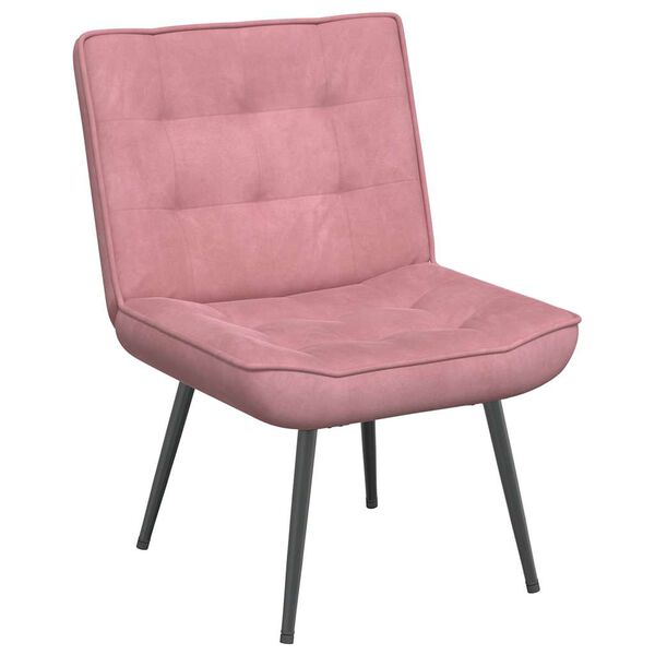 vidaXL Sill&oacute;n de relax con reposapi&eacute;s terciopelo rosa