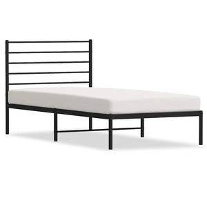 vidaXL Estructura cama sin colch&oacute;n con cabecero metal negro 107x203 cm