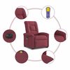vidaXL Sillón de masaje eléctrico reclinable elevable tela rojo tinto