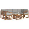vidaXL Conjunto de sof&aacute;s de exterior 7 pcs Gris Natural y Claro