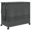 vidaXL Cesto para ropa sucia con ruedas rat&aacute;n gris 66x35x60 cm