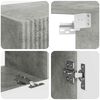 vidaXL Conjunto de mueble para TV de pared 4 pcs Gris Concreto
