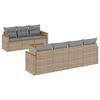 vidaXL Juego de sof&aacute;s de jard&iacute;n con cojines beige 8 pzas rat&aacute;n PE