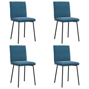 vidaXL Sillas de comedor 4 unidades terciopelo azul