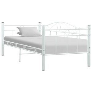 vidaXL Estructura de sof&aacute; cama sin colch&oacute;n metal blanco 90x200 cm