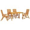 vidaXL Conjunto de Comedor de Jard&iacute;n 5 uds. Marr&oacute;n
