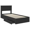 vidaXL Cama con almacenamiento Negro 100 x 200 cm Madera de ingenier&iacute;a