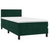 vidaXL Cama box spring con colch&oacute;n terciopelo verde oscuro 100x200 cm