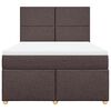 vidaXL Cama box spring con colch&oacute;n tela marr&oacute;n oscuro 140x200 cm