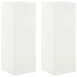 vidaXL Soporte de plantas 2 pcs Blanco 30 x 30 x 80 cm Acero